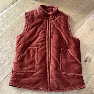Burnt orange corduroy puffer vest size large